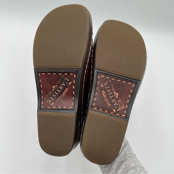 L'Artiste Spring Step Chino Shoes Women's 40/ 9 Brown Wedge Mule Clogs - Picture 12 of 14